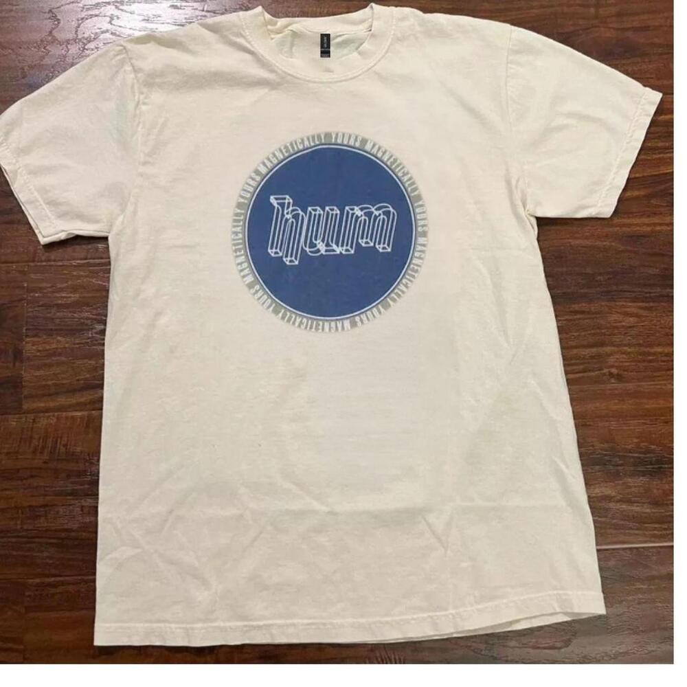 White Hanes Neck Tee With Blue Graphic Print